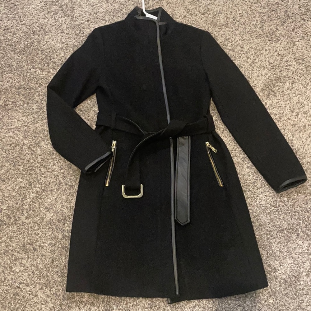 Black Vince Clamuto wool city coat small